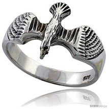 Size 12.5 - Sterling Silver Eagle Gothic Biker Ring 5/8 in  - $38.44