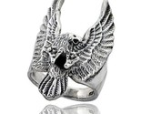 Sterling silver large eagle gothic biker ring 1 1 4 in wide thumb155 crop