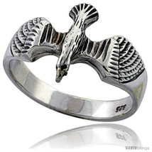 Size 14 - Sterling Silver Eagle Gothic Biker Ring 5/8 in  - $38.44