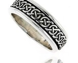 Terling silver mens spinner ring celtic knot design handmade 5 16 wide style xrt36 thumb155 crop
