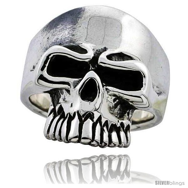 Size 12 - Sterling Silver Skull Ring 1 in  - £98.33 GBP