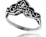 Sterling silver celtic crown ring 3 8 in wide thumb155 crop