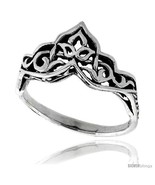 Size 6.5 - Sterling Silver Celtic Crown Ring 3/8 in  - £15.70 GBP