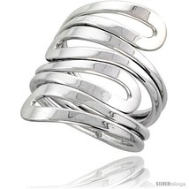 Size 8 - Sterling Silver Hand Made Freeform Wire Wrap Ring, 1 1/16 in (27 mm)  - £41.42 GBP