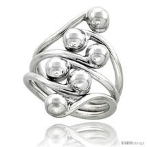 Size 9 - Sterling Silver Hand Made Freeform Wire Wrap Ring, 1 1/16 in (27 mm)  - £41.04 GBP