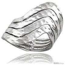 Size 6 - Sterling Silver Hand Made Hammered Finished Freeform Wire Wrap Ring, 1  - £39.47 GBP