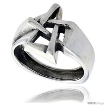 Size 10 - Sterling Silver Star Ring 5/8 in  - £28.65 GBP