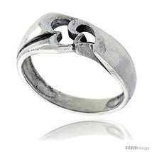 Size 11 - Sterling Silver Double Heart Cut-out Ring 5/16 in  - £21.77 GBP