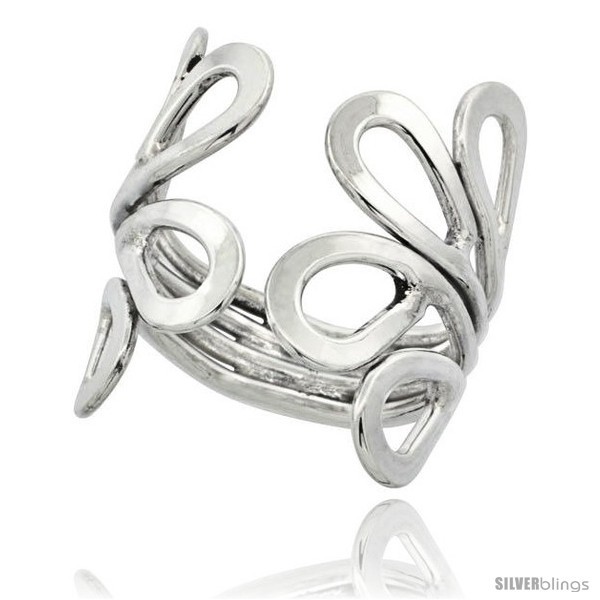 Size 6 - Sterling Silver Wire Wrap Four Leaf Ring Handmade, 1 in  - £37.06 GBP