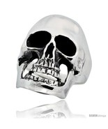 Size 10.5 - Sterling Silver Skull Ring 1 1/8 in  - £58.69 GBP