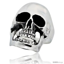 Size 12 - Sterling Silver Skull Ring 1 1/8 in  - $73.43