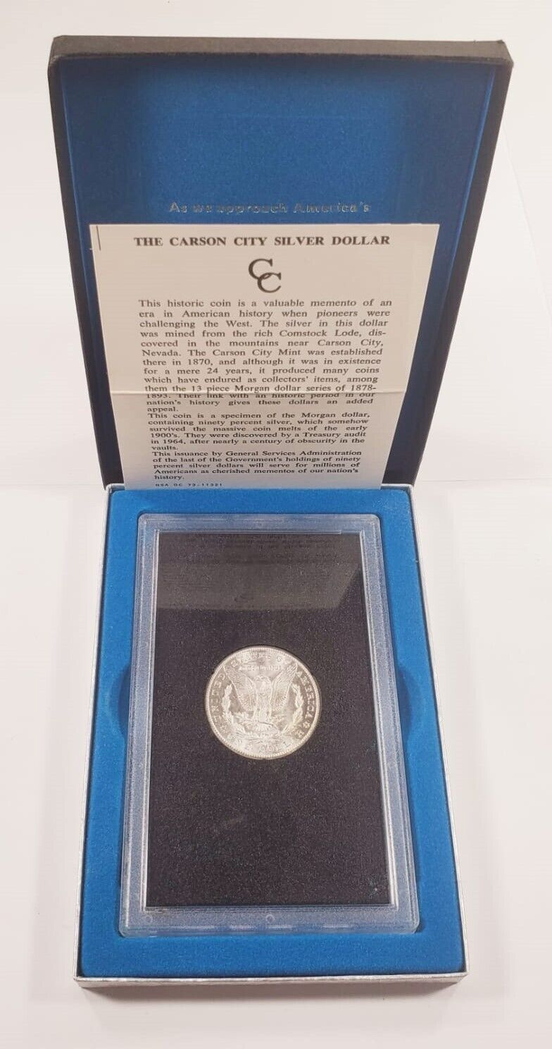 1883-CC GSA $1 Silver Morgan Dollar w/ Box, CoA, and Papers - £334.86 GBP