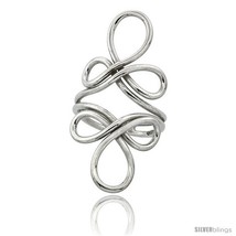Size 7.5 - Sterling Silver Wire Wrap Crown Shape Ring Handmade, 1 5/6 in  - £32.33 GBP