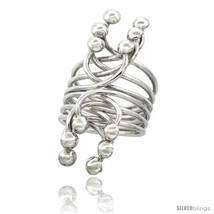  silver multiple wire wrap horse shoe shape half ball ends ring handmade 1 9 16 in long thumb200