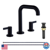 Rkf Bathroom Faucets For Sink 3 Hole Black 8 Inch Widespread Bathroom Sink - $63.73