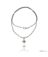 Length 7 - Sterling Silver Necklace / Bracelet with Star  - £41.78 GBP