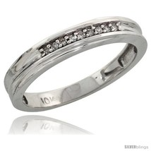 Size 6.5 - 10k White Gold Ladies&#39; Diamond Wedding Band, 1/8 in wide -Style  - £180.33 GBP