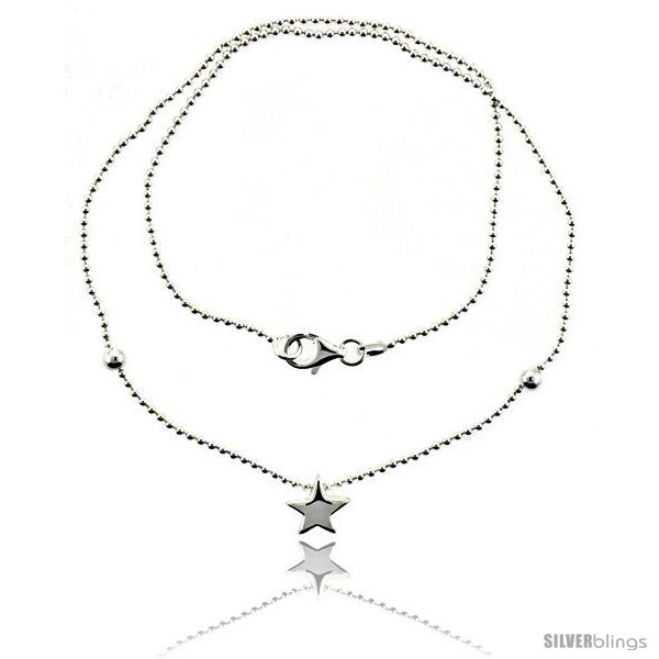 Primary image for Length 7 - Sterling Silver Necklace / Bracelet with a Star Slide -Style 