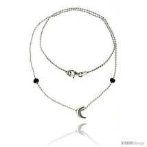 Length 7 - Sterling Silver Necklace / Bracelet with a Moon  - £23.33 GBP