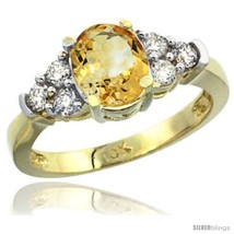 Size 5.5 - 10k Yellow Gold Ladies Natural Citrine Ring oval 9x7  - £658.86 GBP