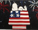 Kitchen Rug(17&quot;x28&quot;)PATRIOTIC,PEANUTS SNOOPY DOG ON USA FLAG,JULY 4 FIRE... - $24.74