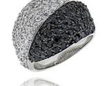  silver dome ring rhodium plated w 2mm high quality black white czs 3 4 19 mm wide thumb155 crop
