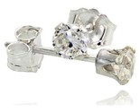 Sterling silver small cubic zirconia stud earrings 1 4 cttw brilliant cut thumb155 crop