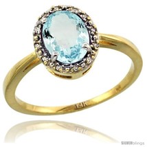 14k yellow gold diamond halo aquamarine ring 1 2 ct oval stone 8x6 mm 1 2 in wide thumb200