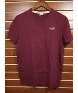 Men's Hollister by Abercrombie & Fitch V-Neck T-shirt Dark Red MED - $13.85