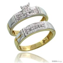 Size 6 - 10k Yellow Gold Diamond Engagement Rings Set 2-Piece 0.10 cttw  - £409.25 GBP
