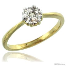 Size 10 - 10k Gold Flower Cluster Diamond Engagement Ring w/ 0.26 Carat  - £381.85 GBP