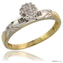 Size 10 - 10k Yellow Gold Diamond Engagement Ring 0.06 cttw Brilliant Cut, 1/8  - £163.38 GBP