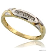 Size 11.5 - 10k Yellow Gold Mens Diamond Wedding Band Ring 0.04 cttw Bri... - £170.10 GBP