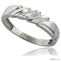 Sterling silver mens diamond wedding band rhodium finish 3 16 in wide style ag011mb thumb200