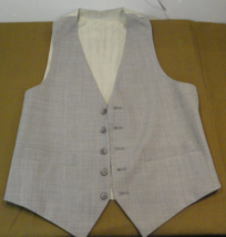 CLEAN EUC 5 BUTTON LINED LIGHT GRAY CASUAL DRESS SUIT VEST SIZE SMALL - $20.55