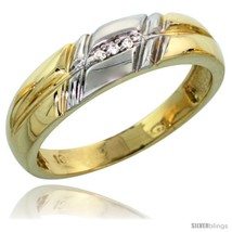 Size 6.5 - 10k Yellow Gold Ladies&#39; Diamond Wedding Band, 7/32 in wide -Style  - £180.33 GBP