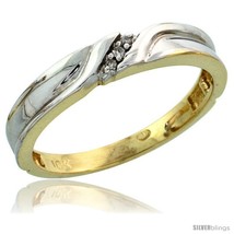 Size 10 - 10k Yellow Gold Ladies Diamond Wedding Band Ring 0.02 cttw Brilliant  - £147.67 GBP