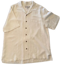 Hawaiian Tropical Damask Type Caribbean Joe Button Down Shirt Side slits Size L - £27.94 GBP