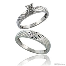 Size 6 - Sterling Silver 2-Piece Diamond wedding Engagement Ring Set for Him &amp;  - $136.04