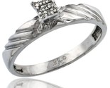Sterling silver diamond engagement ring rhodium finish 1 8inch wide style ag018er thumb155 crop