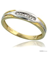 Size 11.5 - 10k Yellow Gold Mens Diamond Wedding Band Ring 0.04 cttw Bri... - £199.73 GBP
