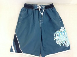 Maui and Sons Swim Trunks Men&#39;s Blue Mesh Lined Elastic Waist Swim Short... - $7.92