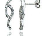 Sterling silver jeweled twisted post earrings w cubic zirconia stones 13 16 21 mm thumb155 crop