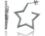 Sterling silver jeweled star post earrings w cubic zirconia stones 15 16 24 mm thumb155 crop