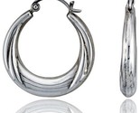 Sterling silver high polished hoop earrings 1 1 8 long style te60 thumb155 crop