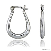 Sterling Silver High Polished Thin Tube Hoop Earrings, 7/8in   - £25.59 GBP