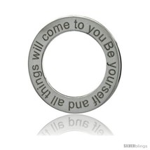 Sterling Silver BE YOURSELF AND ALL THINGS WILL COME TO YOU Open Circle ... - £14.85 GBP