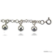Sterling Silver Rolo Anklet w/ Chime  - £66.59 GBP