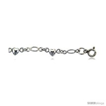 Sterling silver anklet w hearts thumb200