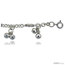 Sterling Silver Anklet w/ Clustered Chime  - £60.88 GBP